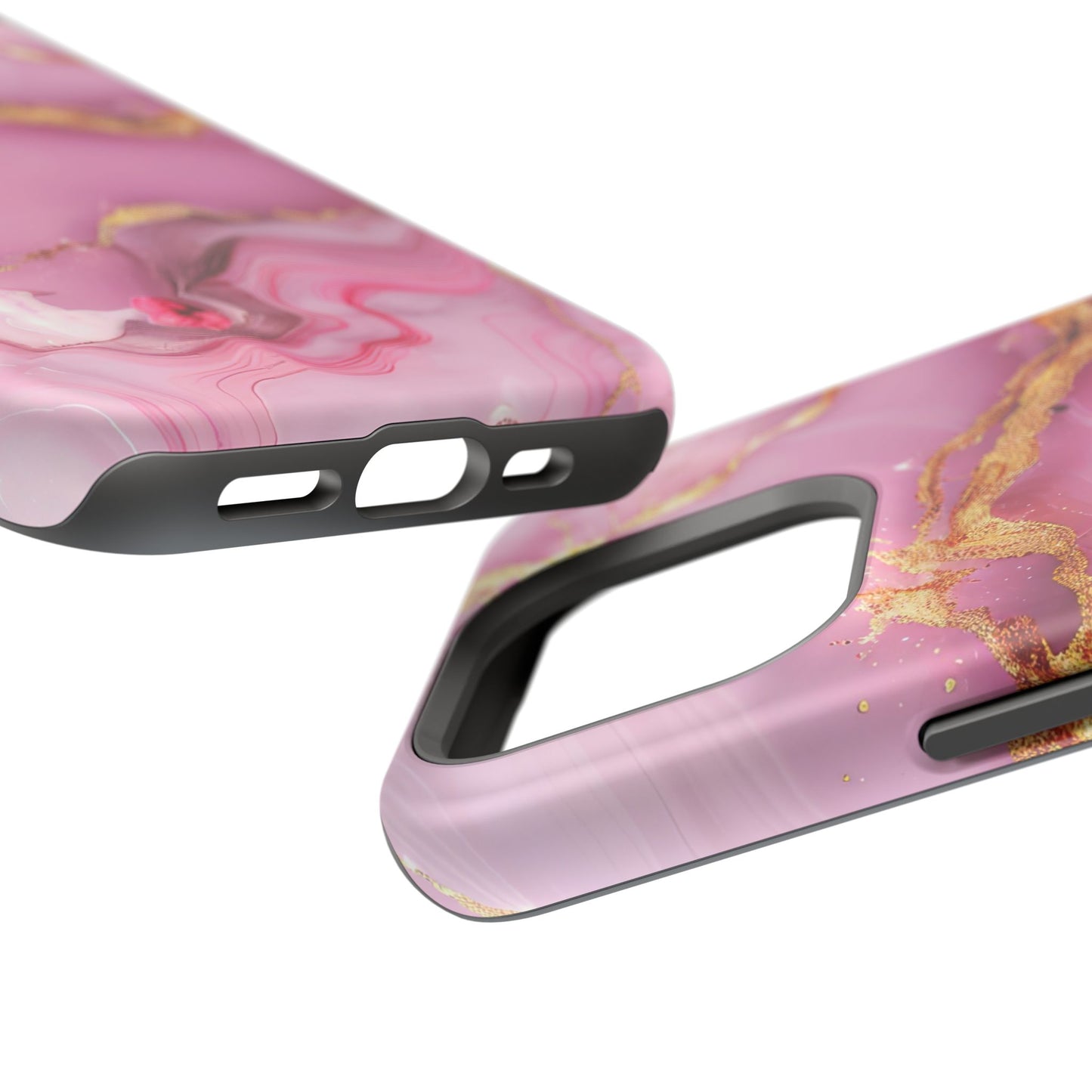 Elegant Marble Phone Case - Pink & Gold