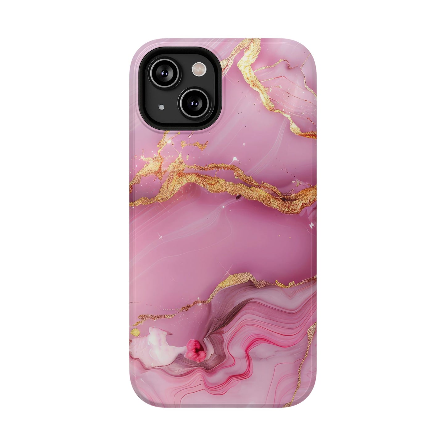 Elegant Marble Phone Case - Pink & Gold