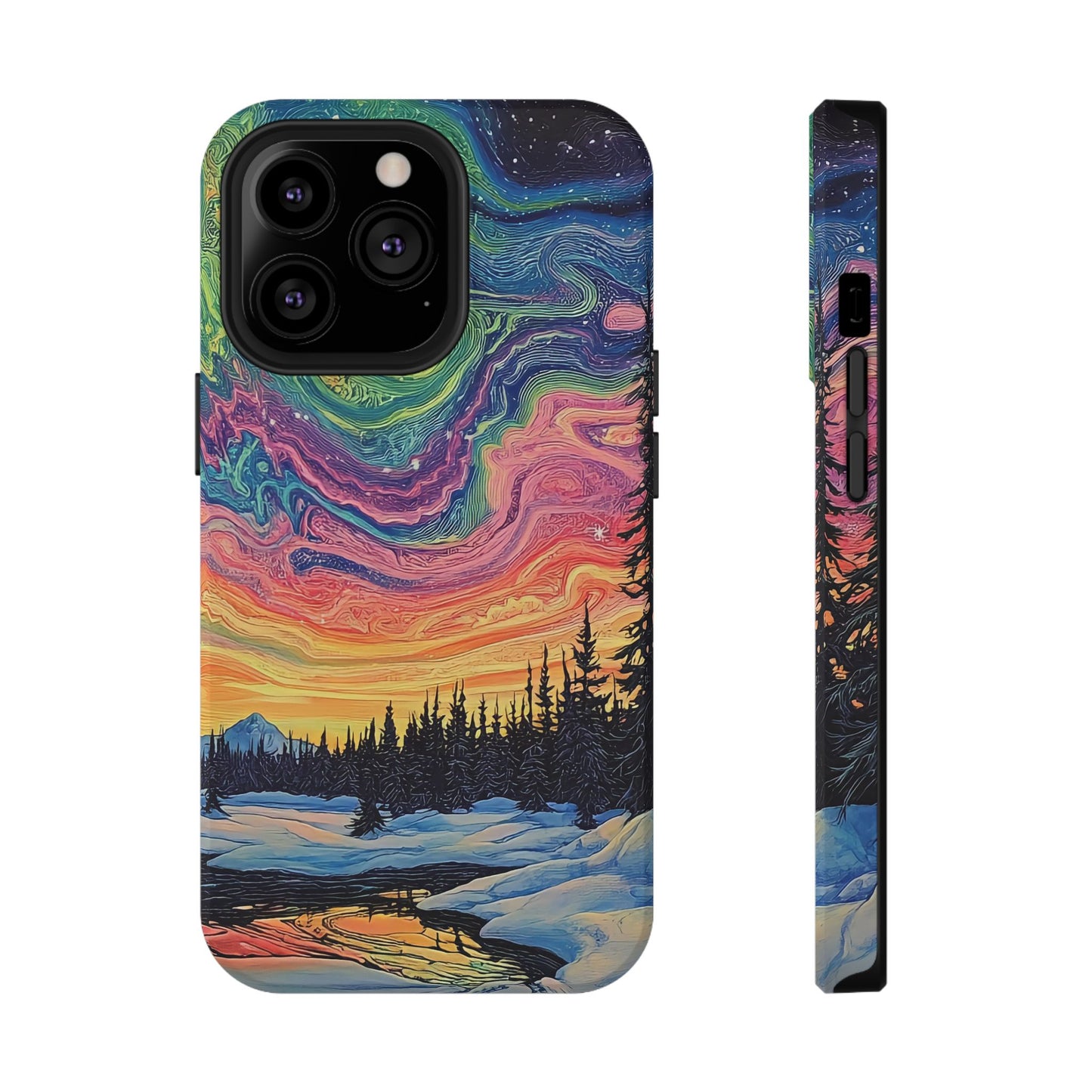 Nature-Inspired Impact-Resistant Phone Case - Vibrant Galaxy Sky Design