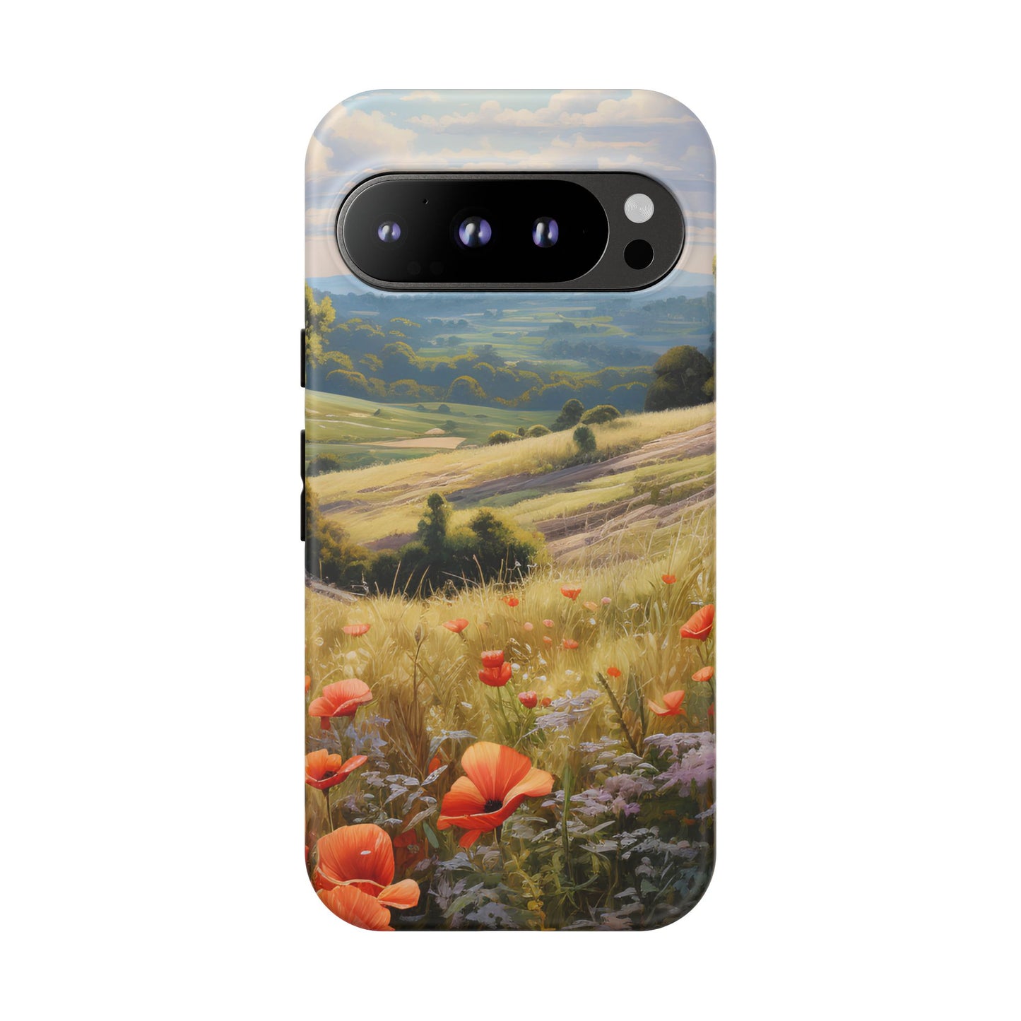 Phone Case with Beautiful Poppy Field Design