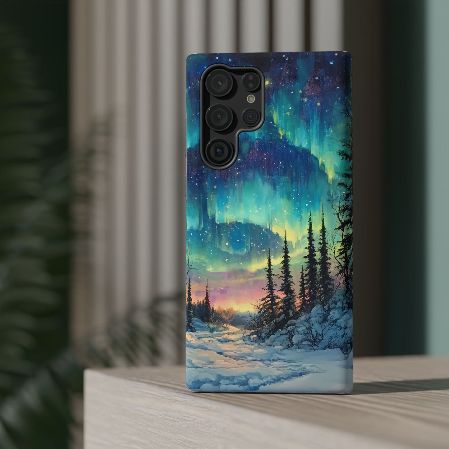 Aurora Borealis Impact-Resistant Phone Case - Durable Protection with Stunning Northern Lights Design