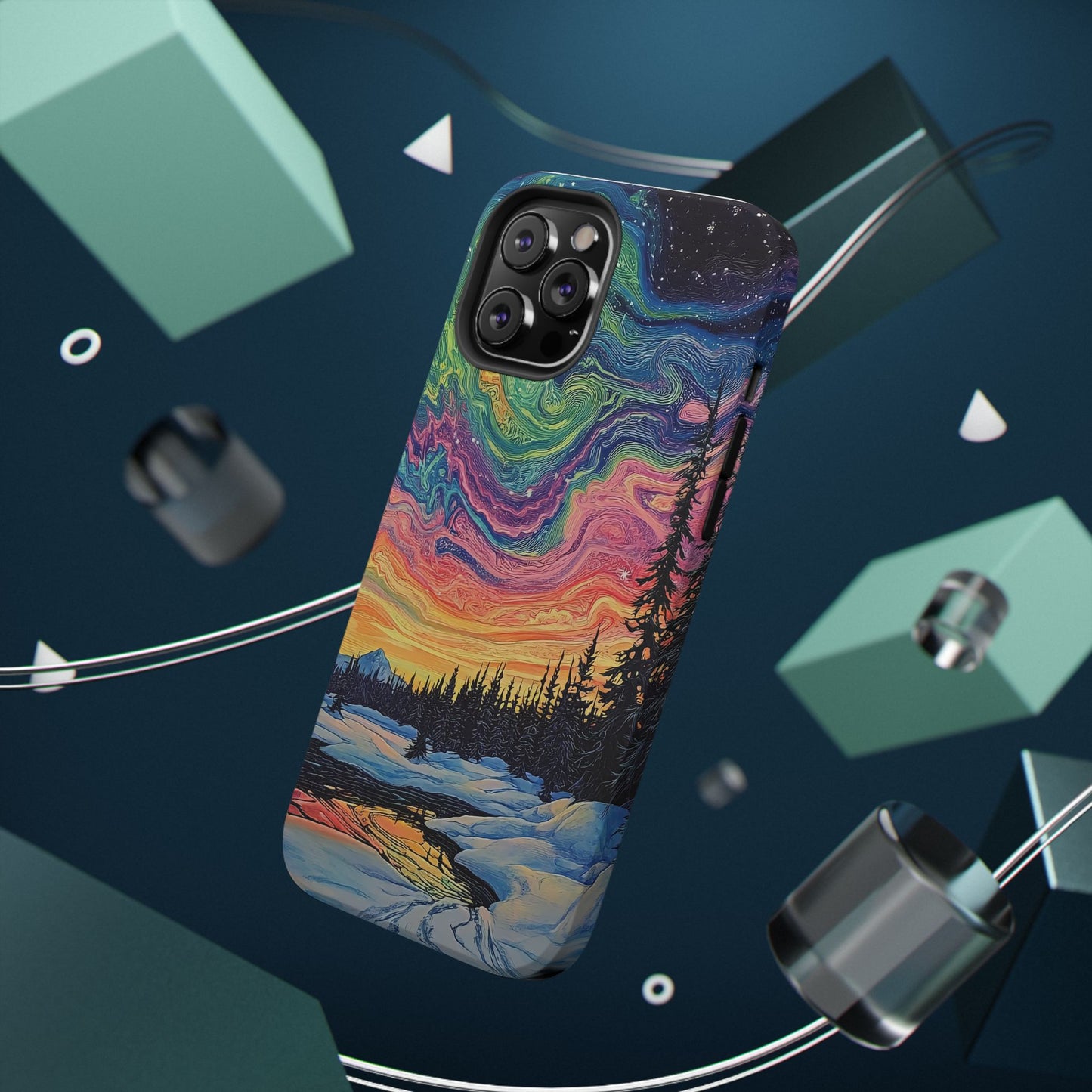 Nature-Inspired Impact-Resistant Phone Case - Vibrant Galaxy Sky Design