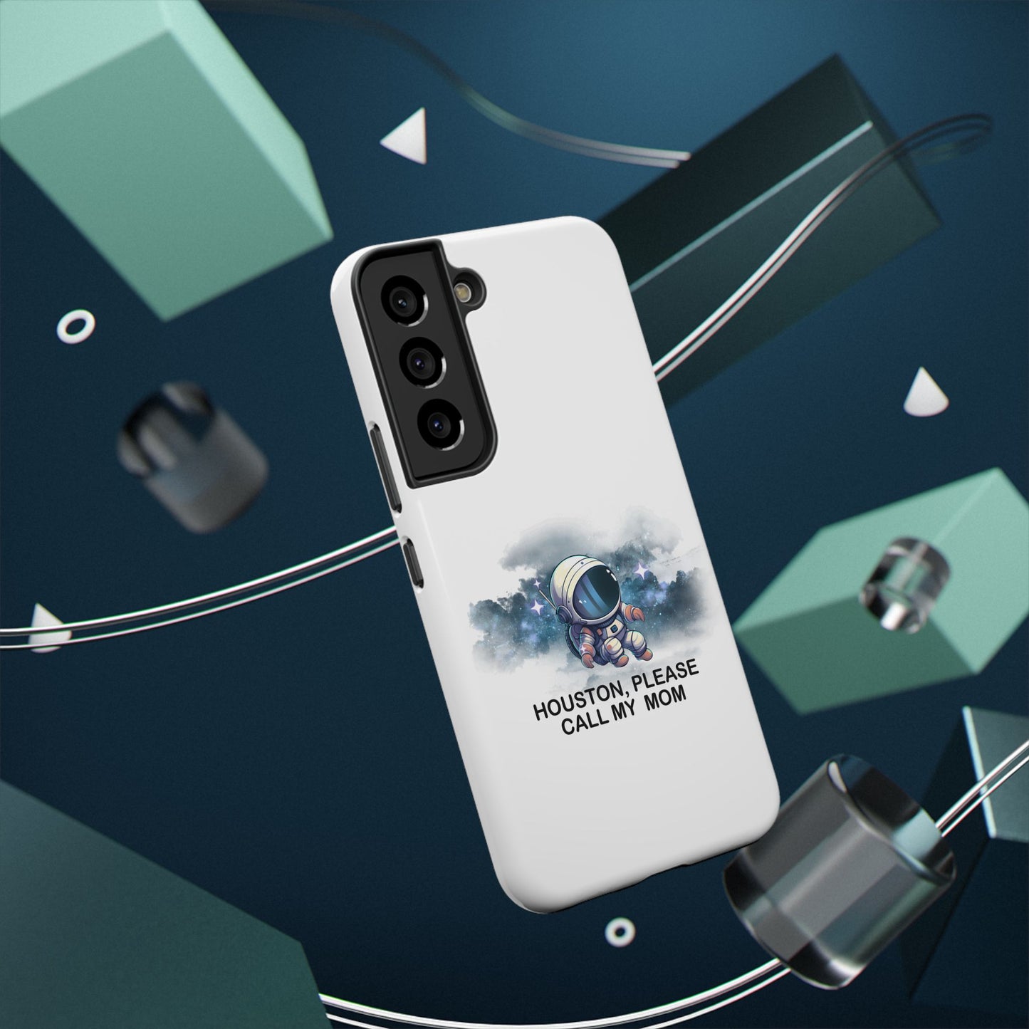 Astronaut Phone Case - "Houston, Please Call My Mom" Impact-Resistant Cover for Space Lovers
