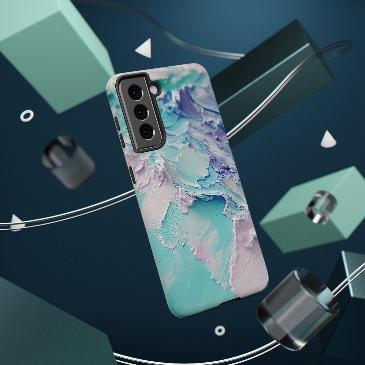 Aqua Abstract Impact-Resistant Phone Case