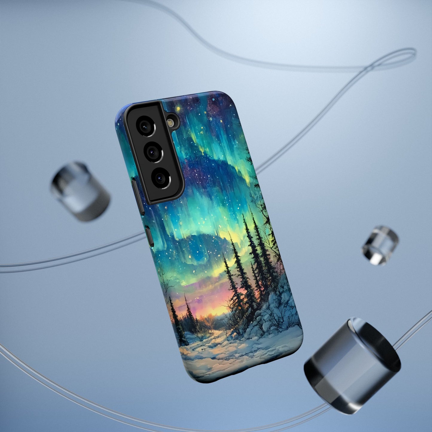 Aurora Borealis Impact-Resistant Phone Case - Durable Protection with Stunning Northern Lights Design