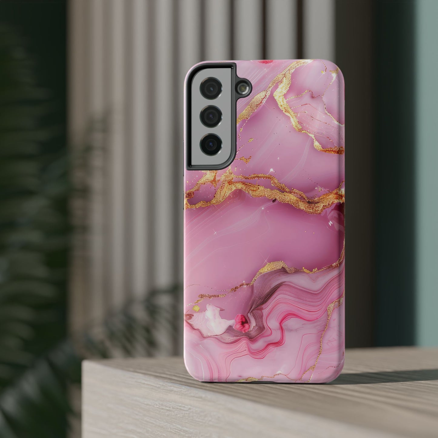 Elegant Marble Phone Case - Pink & Gold