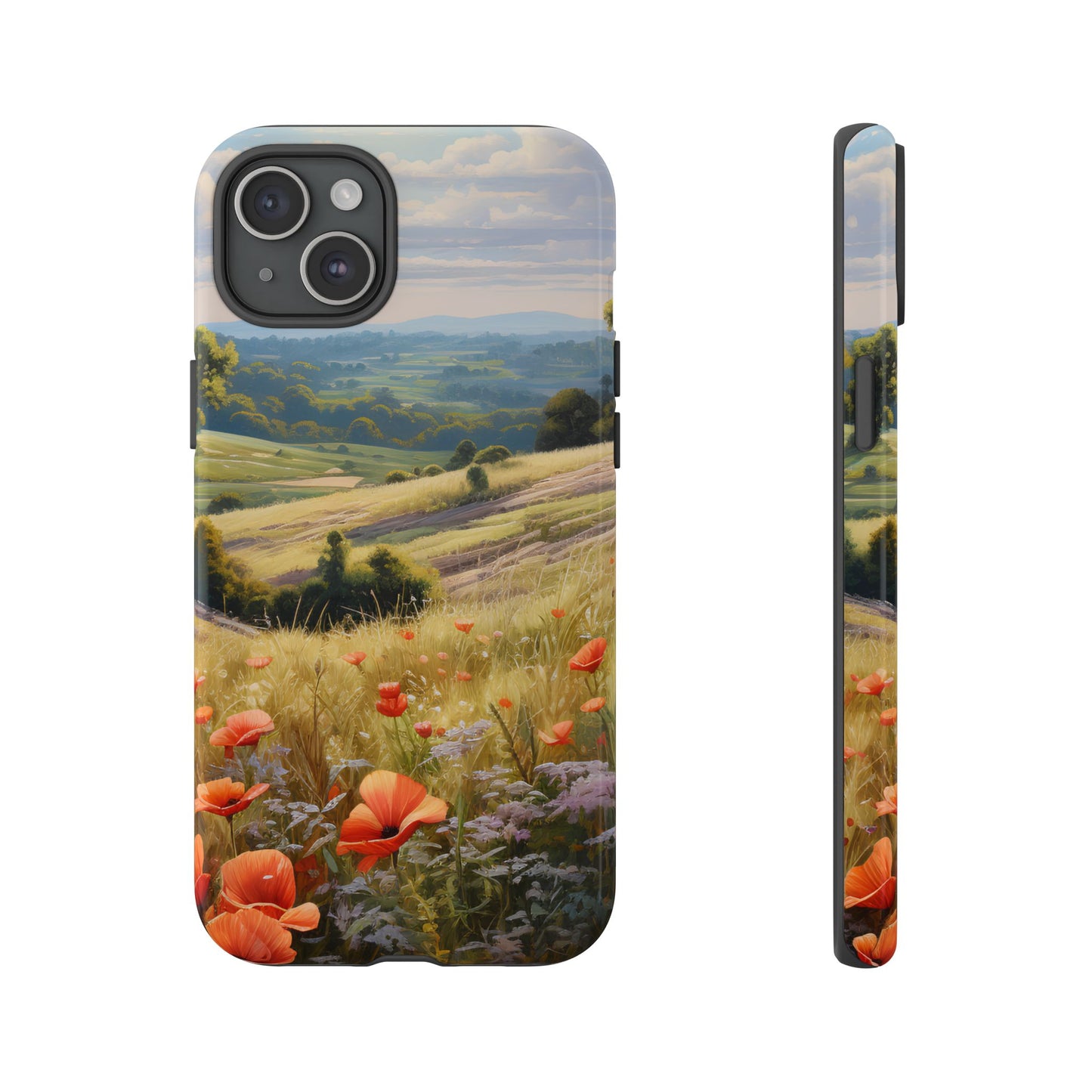 Phone Case with Beautiful Poppy Field Design