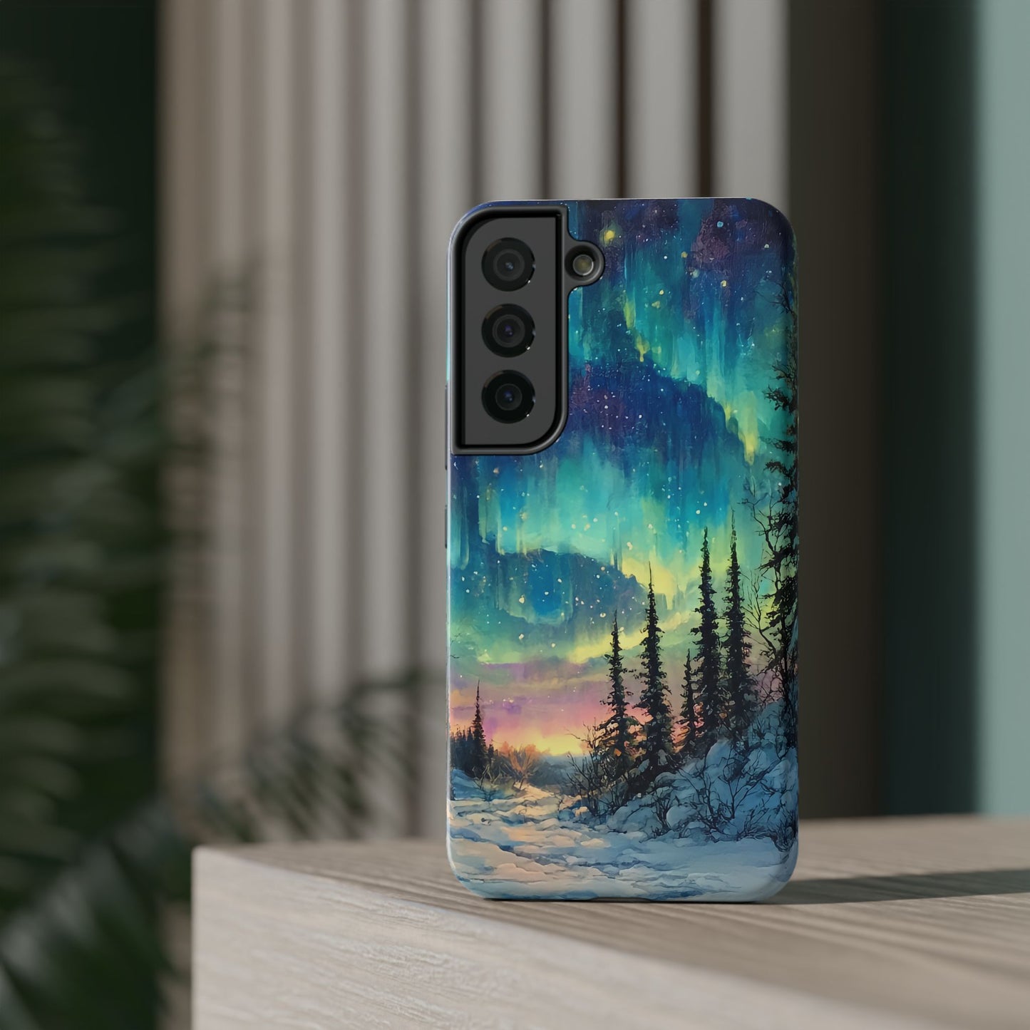 Aurora Borealis Impact-Resistant Phone Case - Durable Protection with Stunning Northern Lights Design