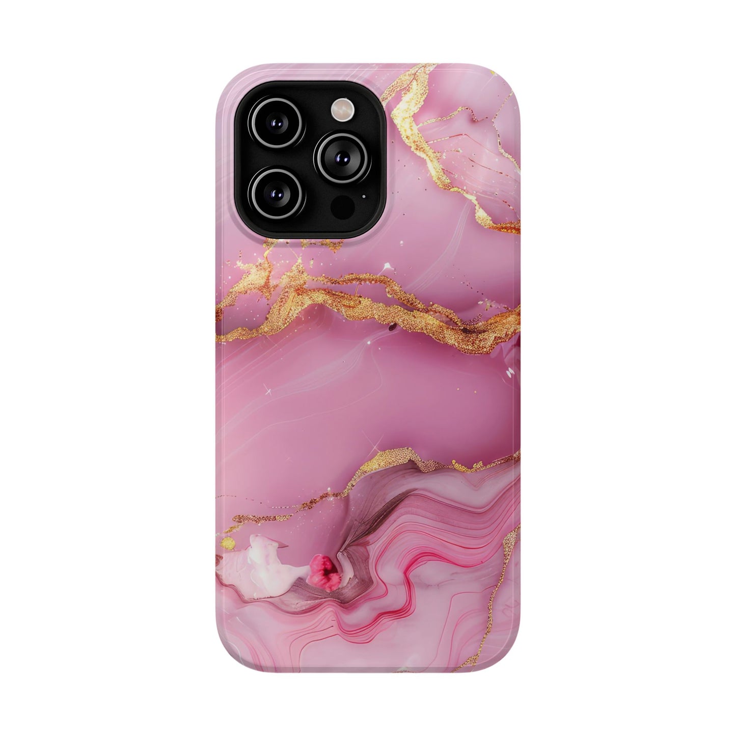 Elegant Marble Phone Case - Pink & Gold
