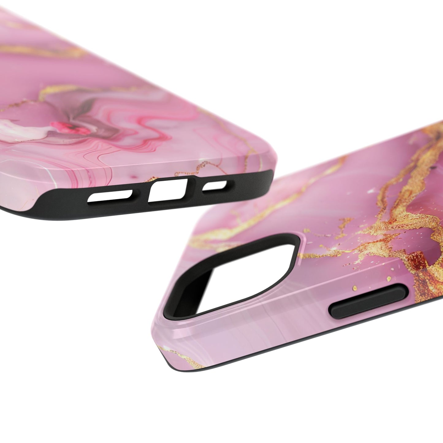 Elegant Marble Phone Case - Pink & Gold