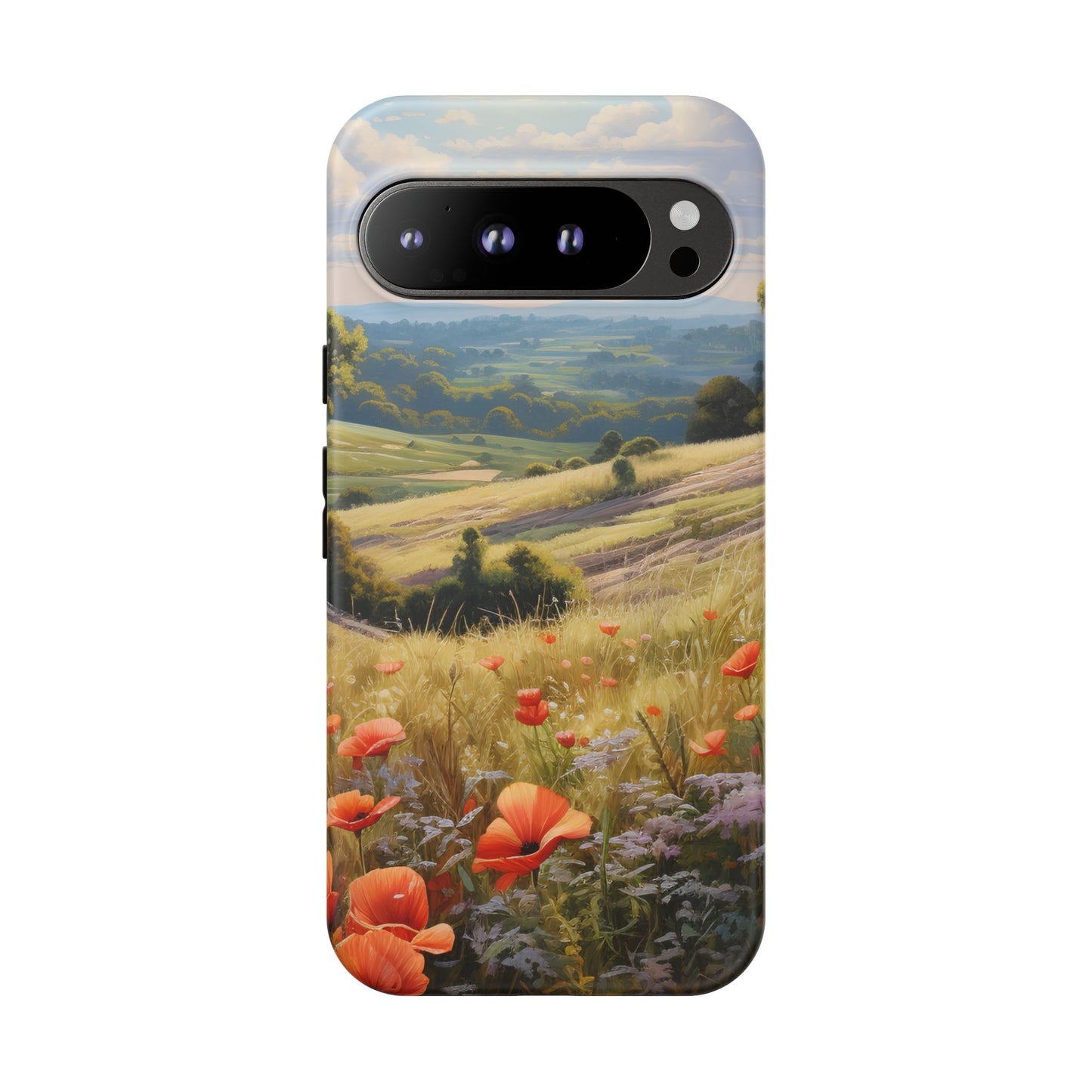 Phone Case with Beautiful Poppy Field Design