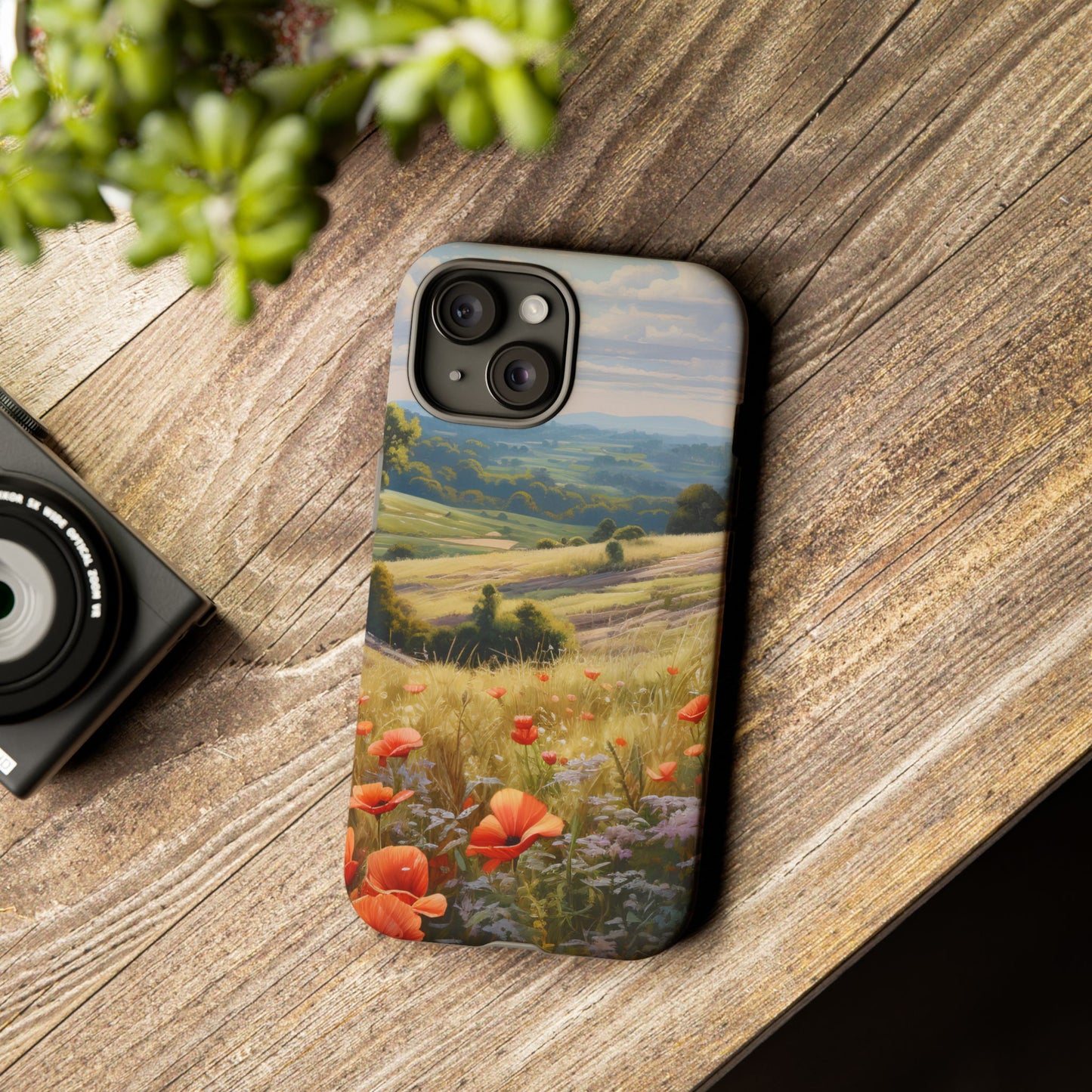 Phone Case with Beautiful Poppy Field Design
