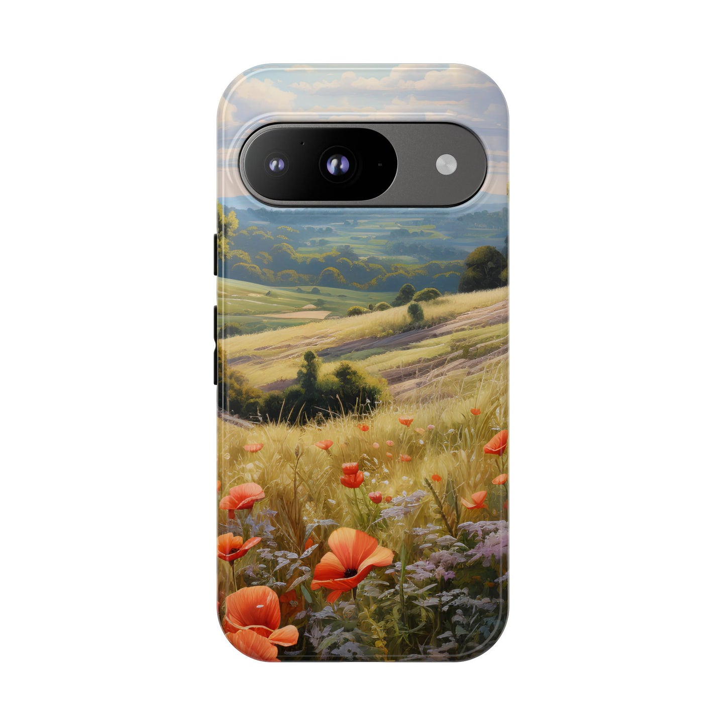 Phone Case with Beautiful Poppy Field Design