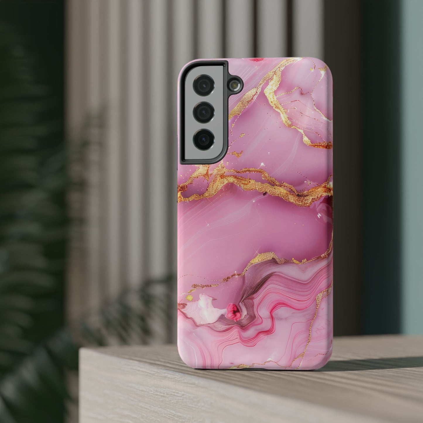 Elegant Marble Phone Case - Pink & Gold