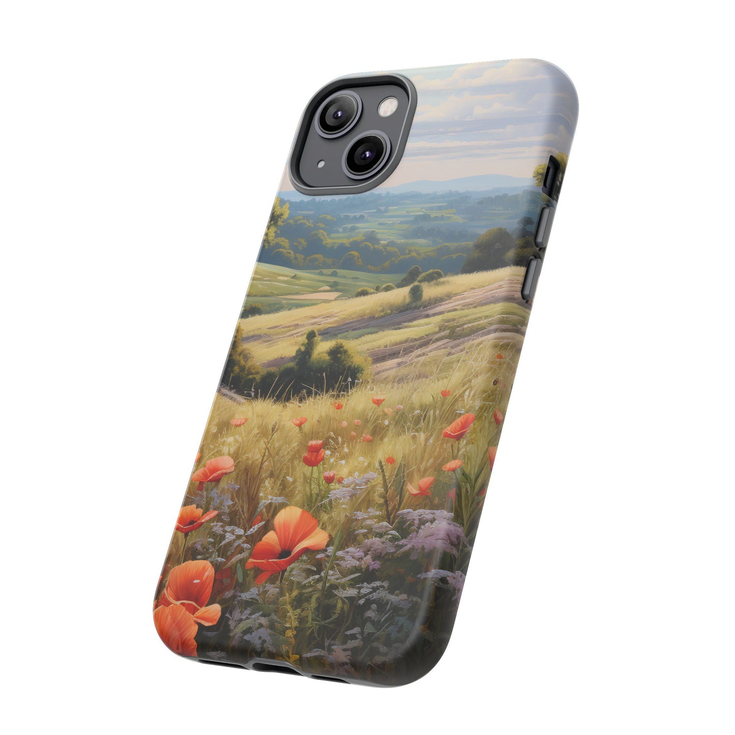 Phone Case with Beautiful Poppy Field Design