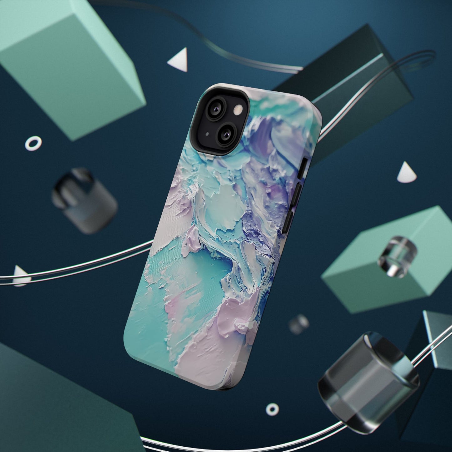 Aqua Abstract Impact-Resistant Phone Case