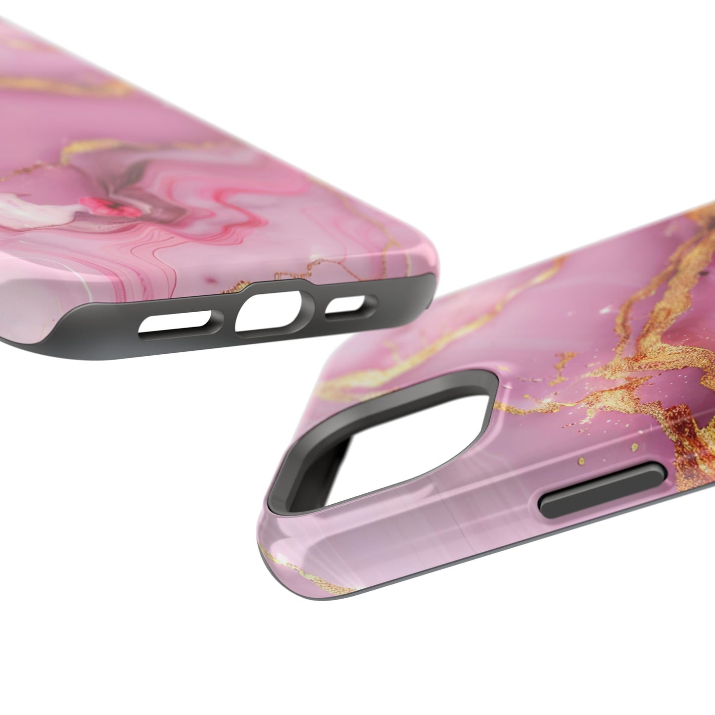 Elegant Marble Phone Case - Pink & Gold