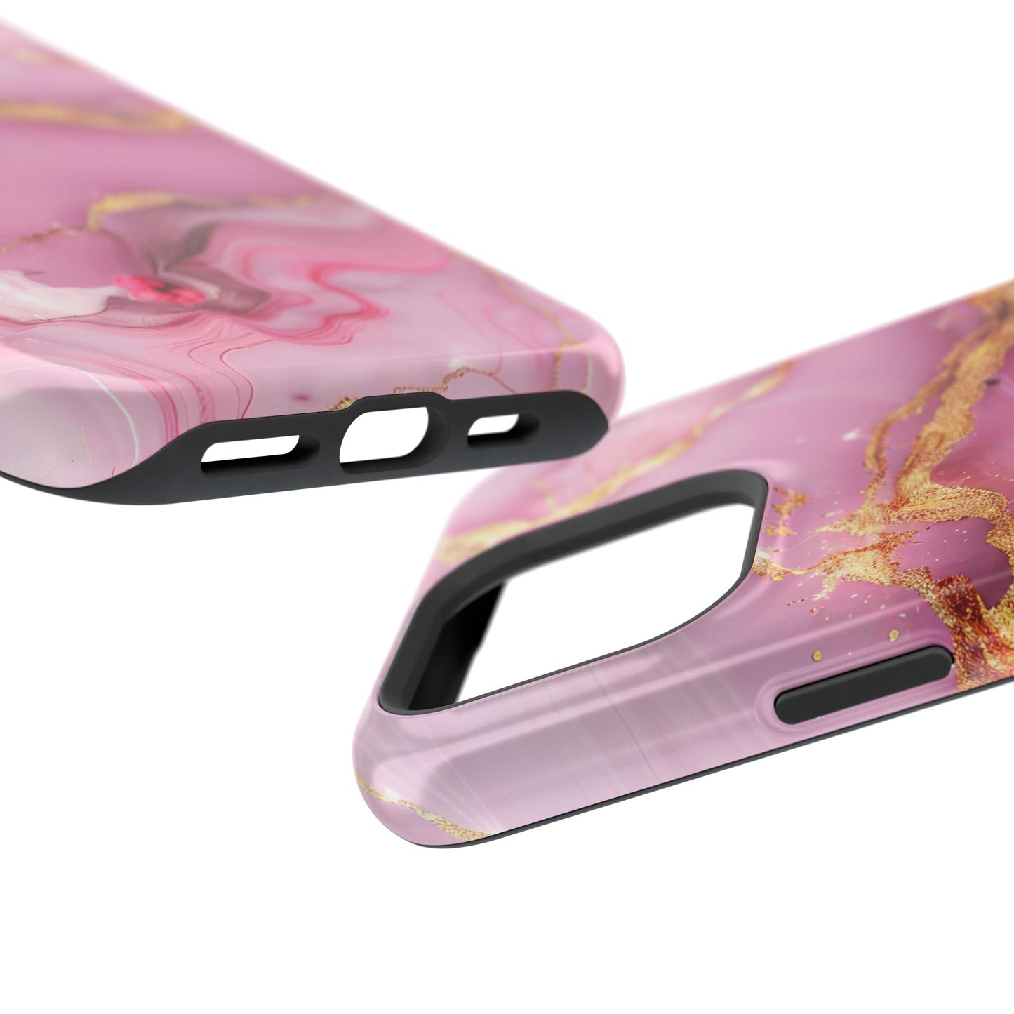 Elegant Marble Phone Case - Pink & Gold