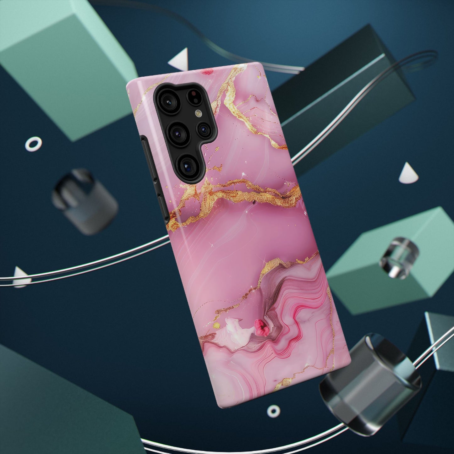Elegant Marble Phone Case - Pink & Gold