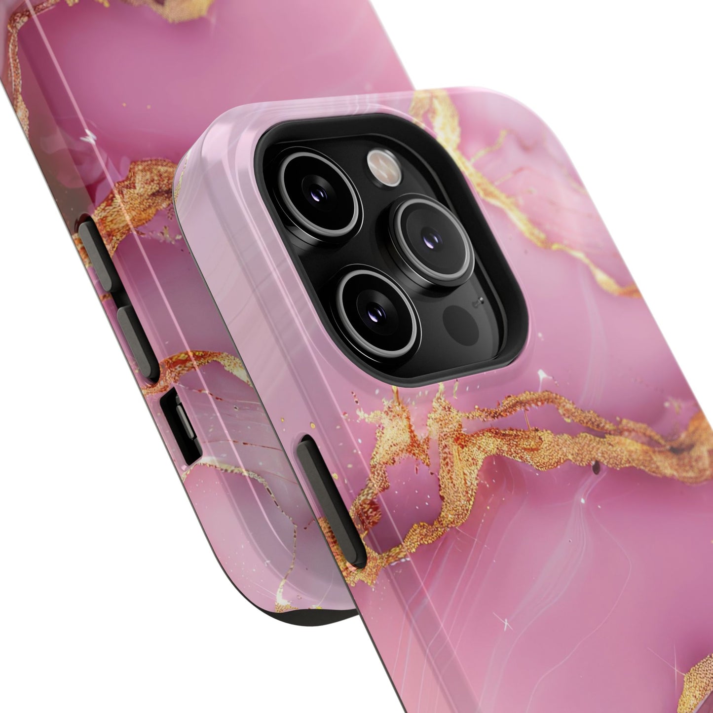 Elegant Marble Phone Case - Pink & Gold