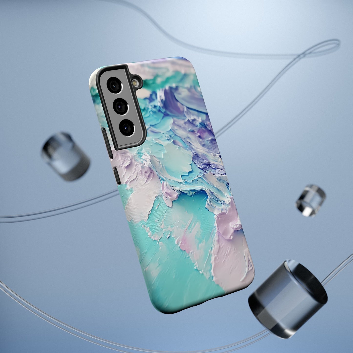 Aqua Abstract Impact-Resistant Phone Case