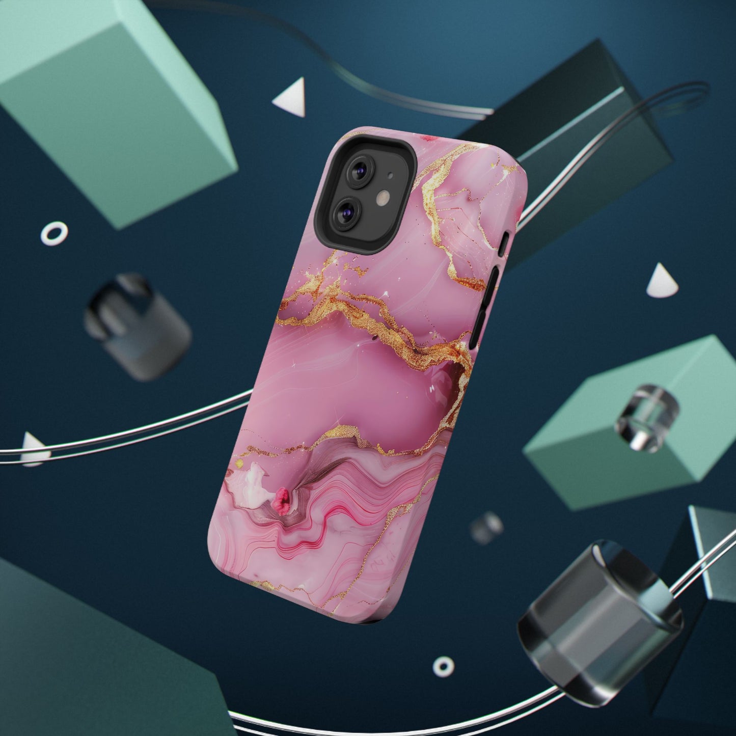 Elegant Marble Phone Case - Pink & Gold