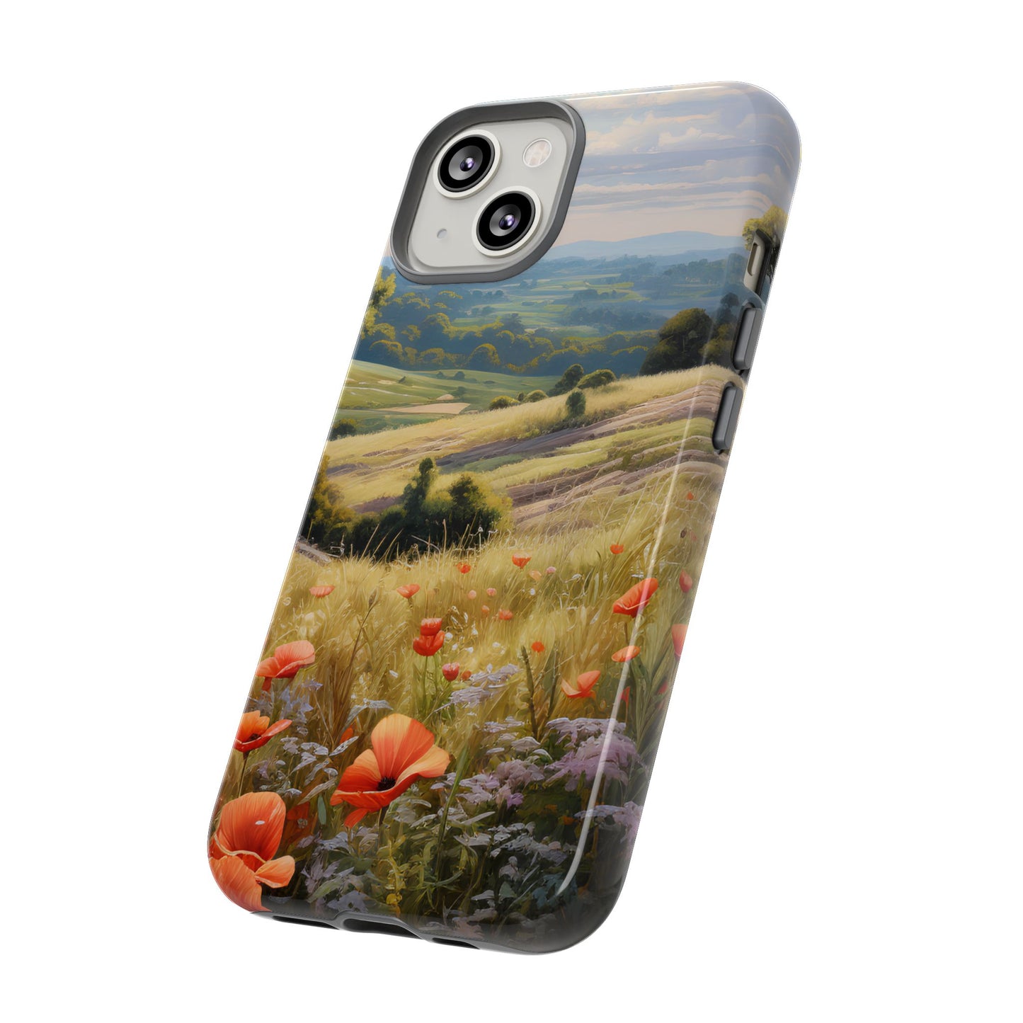 Phone Case with Beautiful Poppy Field Design