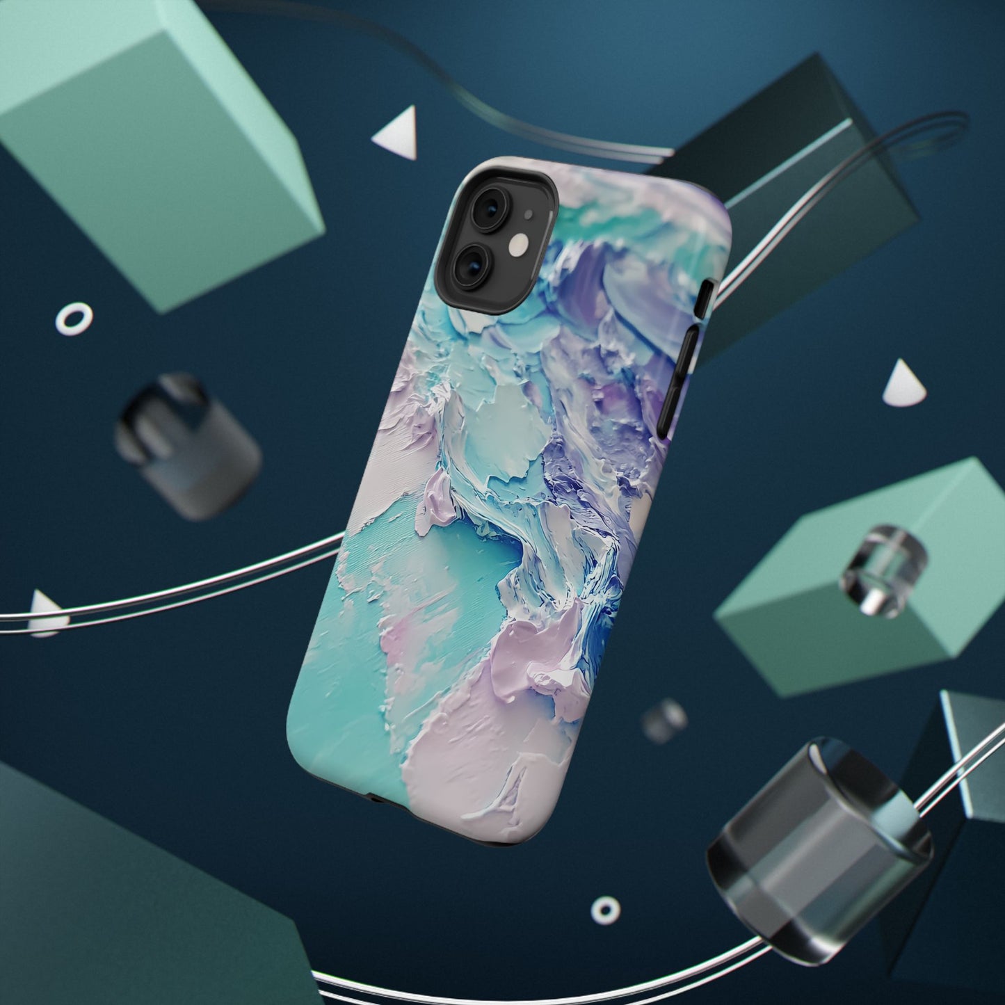 Aqua Abstract Impact-Resistant Phone Case
