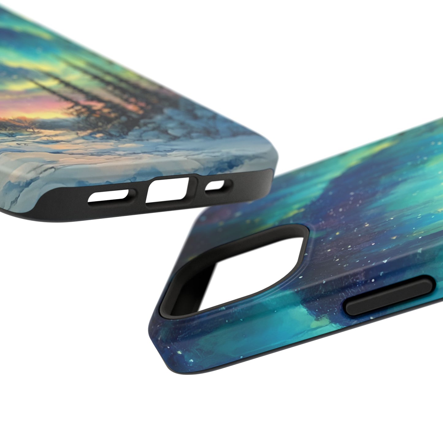 Aurora Borealis Impact-Resistant Phone Case - Durable Protection with Stunning Northern Lights Design