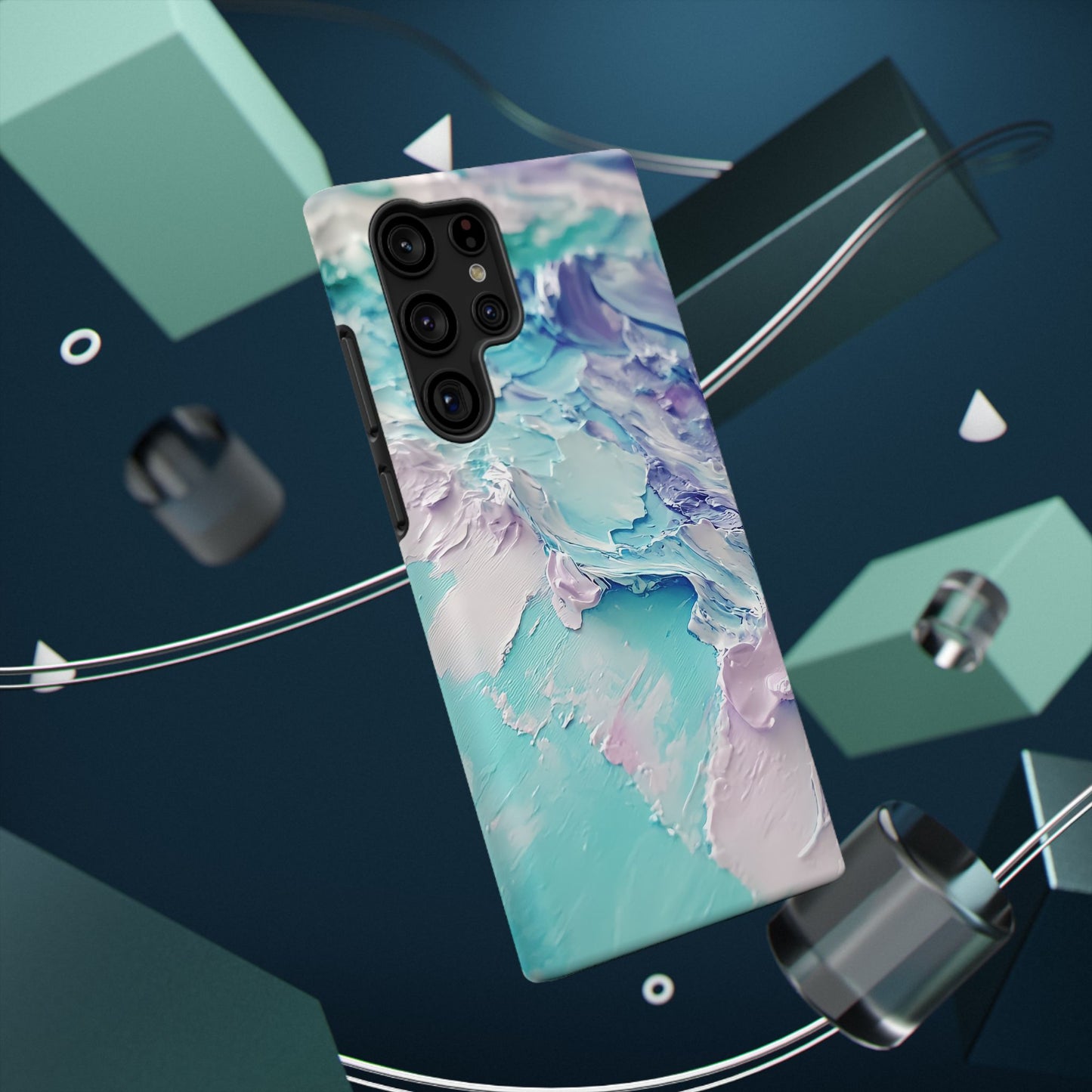 Aqua Abstract Impact-Resistant Phone Case