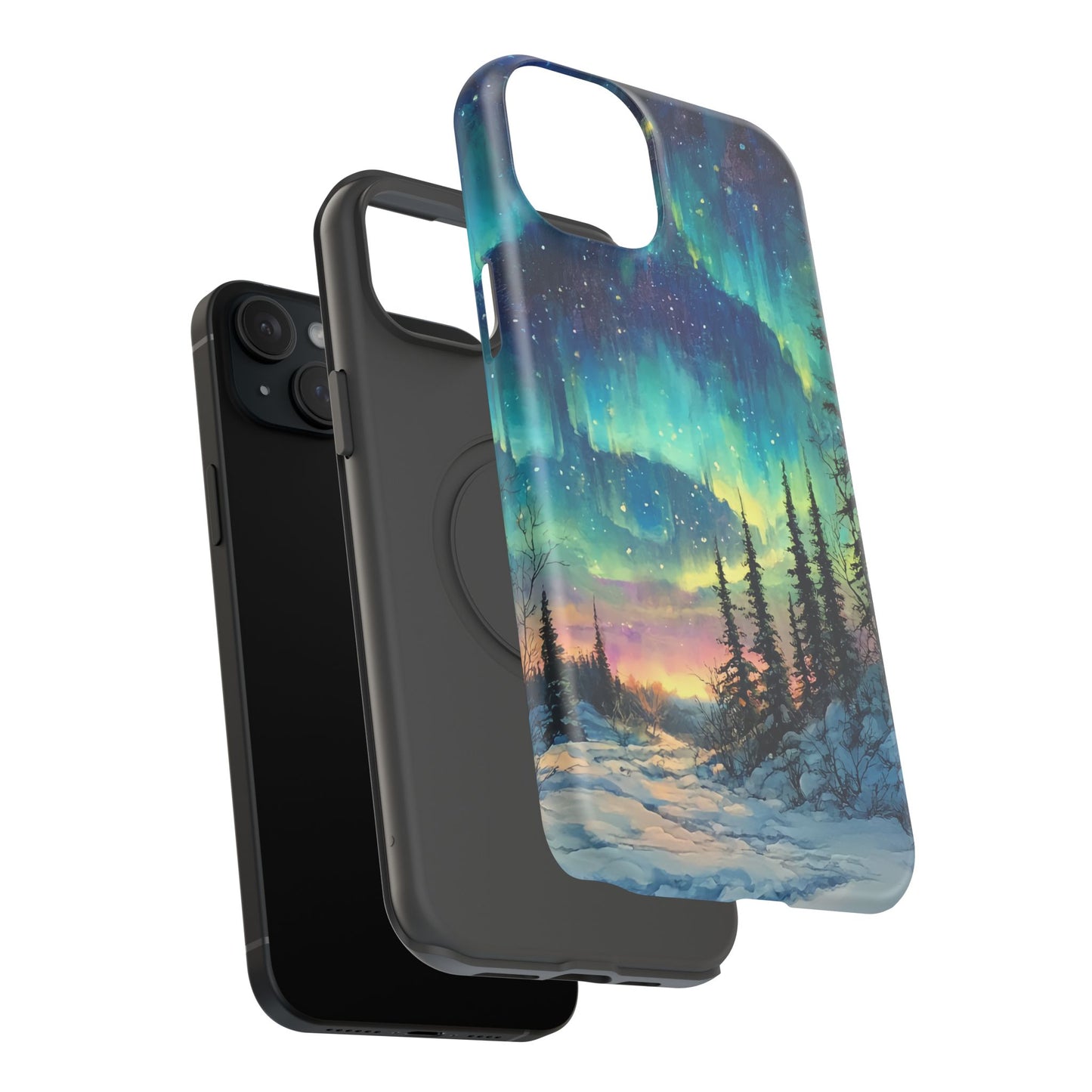 Aurora Borealis Impact-Resistant Phone Case - Durable Protection with Stunning Northern Lights Design
