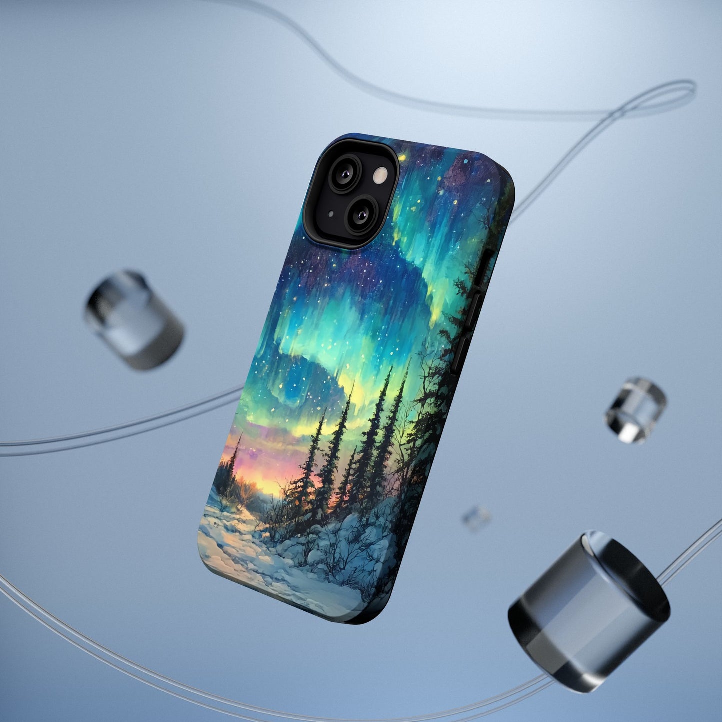 Aurora Borealis Impact-Resistant Phone Case - Durable Protection with Stunning Northern Lights Design