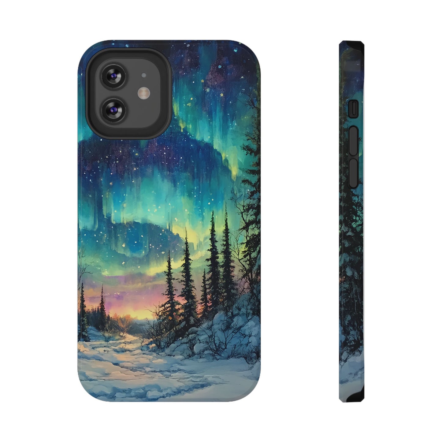 Aurora Borealis Impact-Resistant Phone Case - Durable Protection with Stunning Northern Lights Design