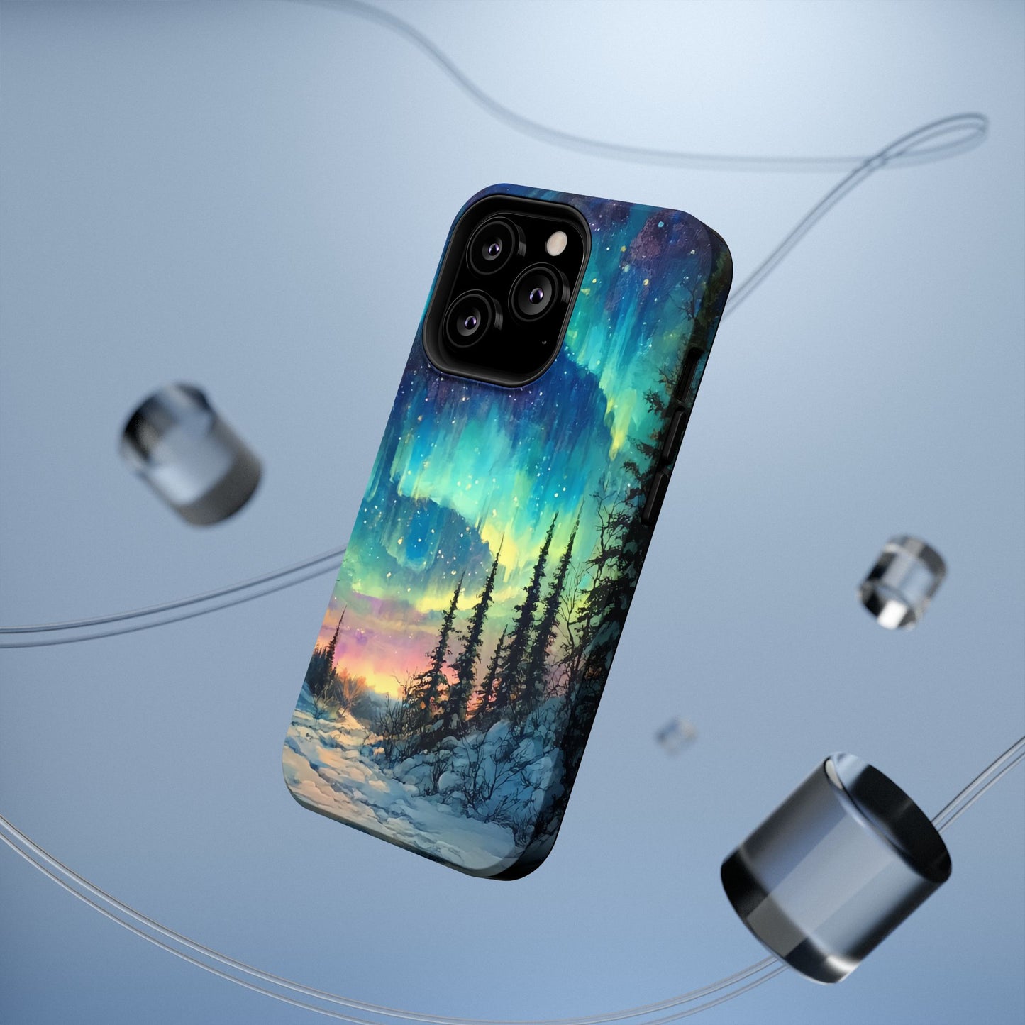 Aurora Borealis Impact-Resistant Phone Case - Durable Protection with Stunning Northern Lights Design