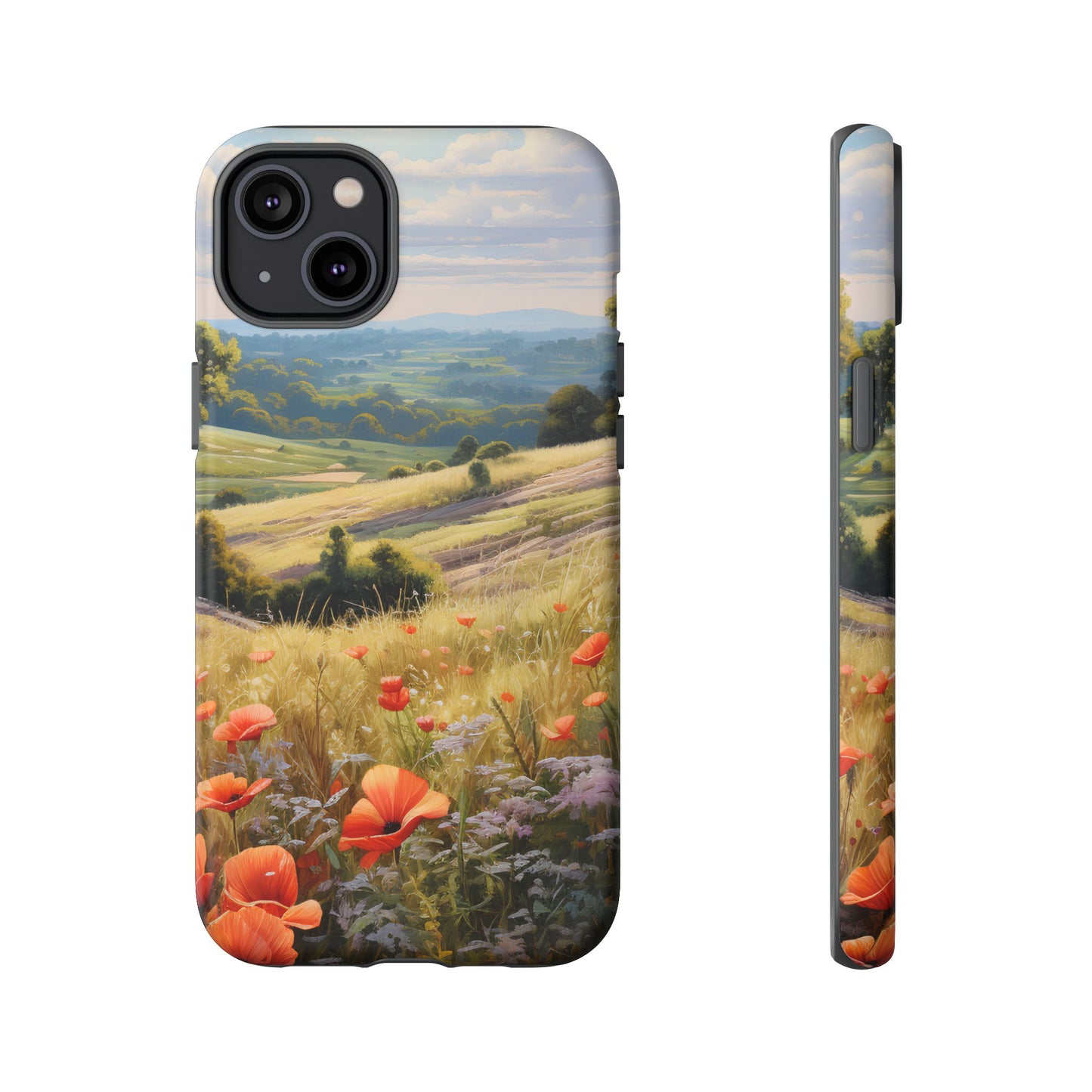 Phone Case with Beautiful Poppy Field Design