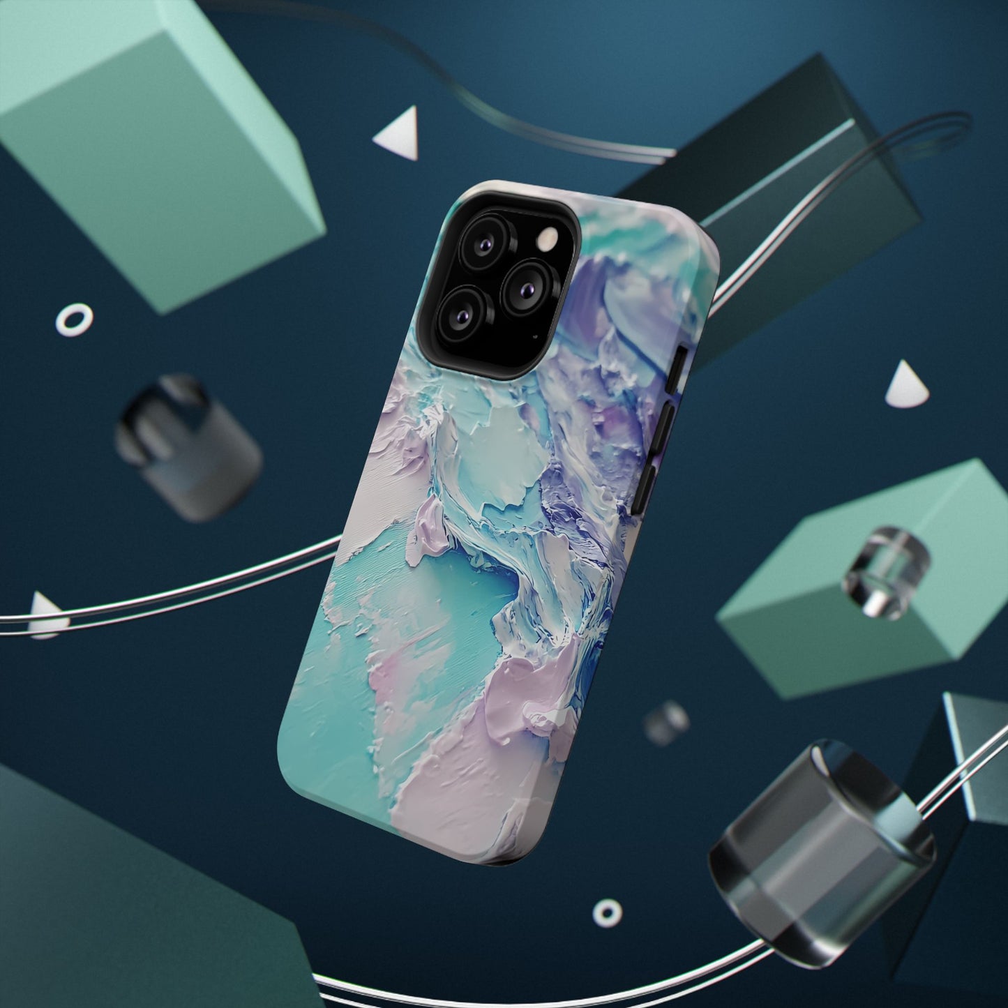Aqua Abstract Impact-Resistant Phone Case
