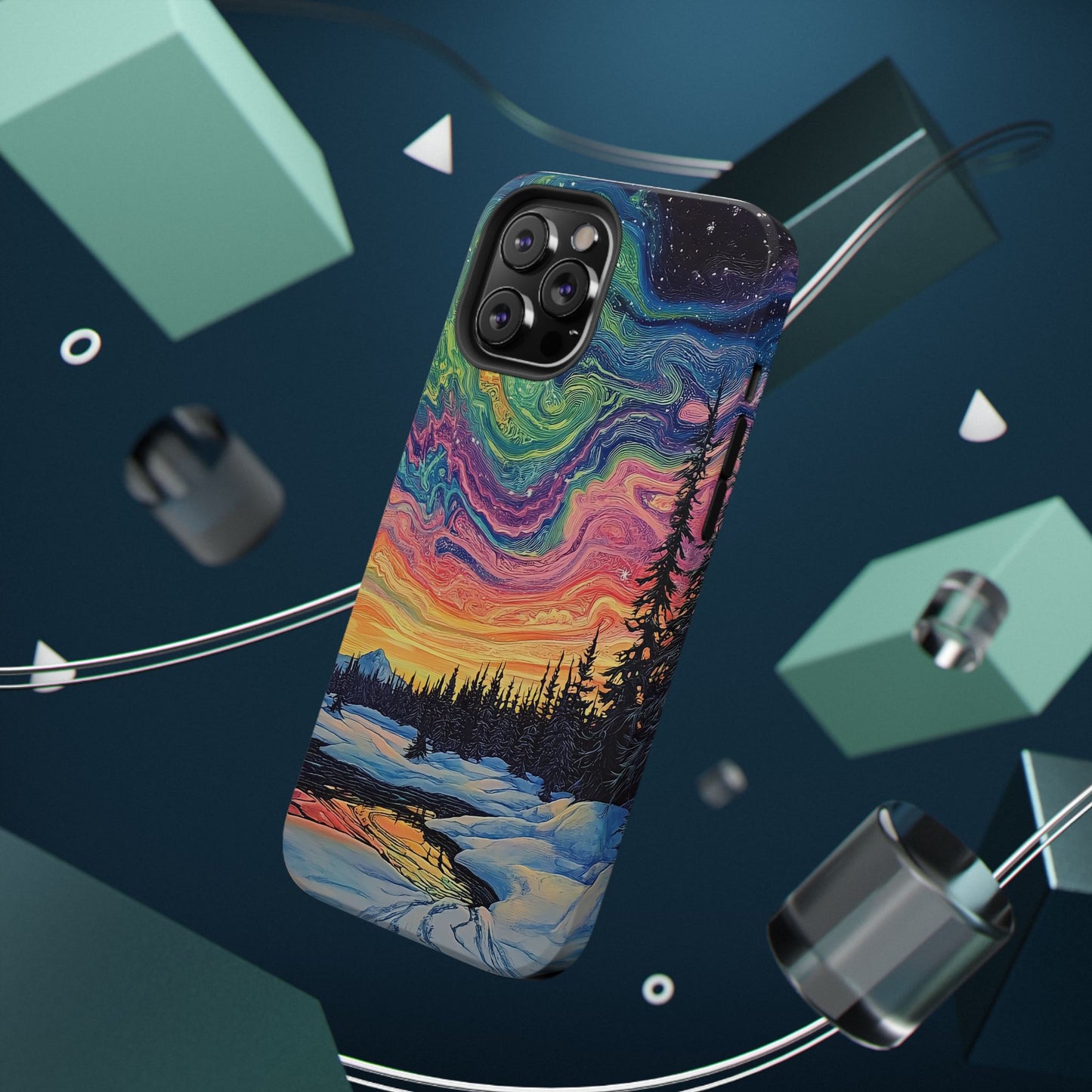 Nature-Inspired Impact-Resistant Phone Case - Vibrant Galaxy Sky Design