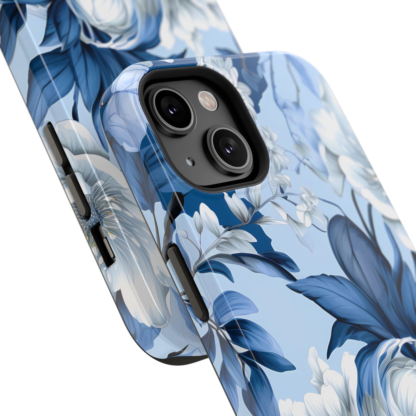 Elegant Blue Floral Phone Case