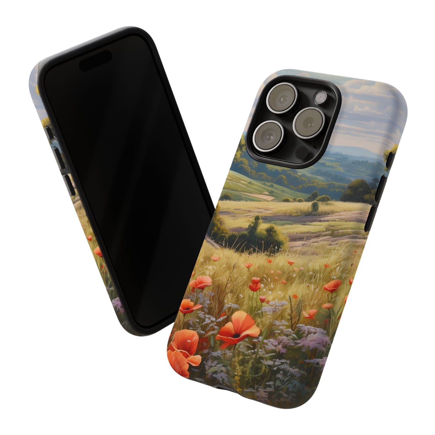 Phone Case with Beautiful Poppy Field Design