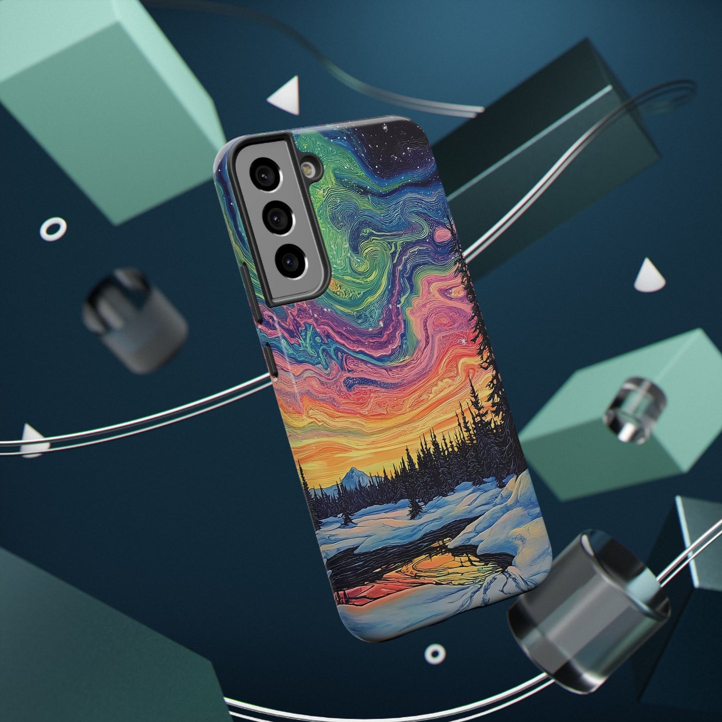 Nature-Inspired Impact-Resistant Phone Case - Vibrant Galaxy Sky Design