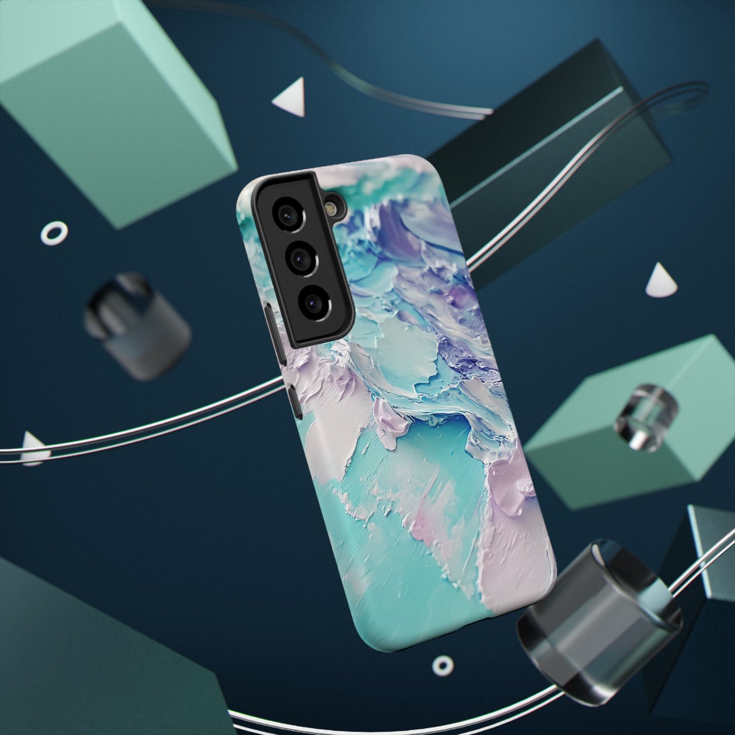 Aqua Abstract Impact-Resistant Phone Case