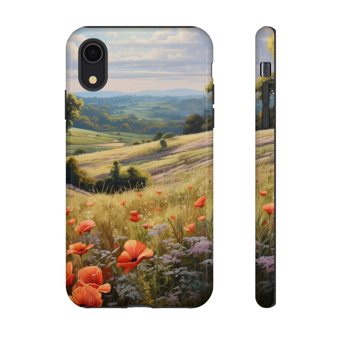Phone Case with Beautiful Poppy Field Design