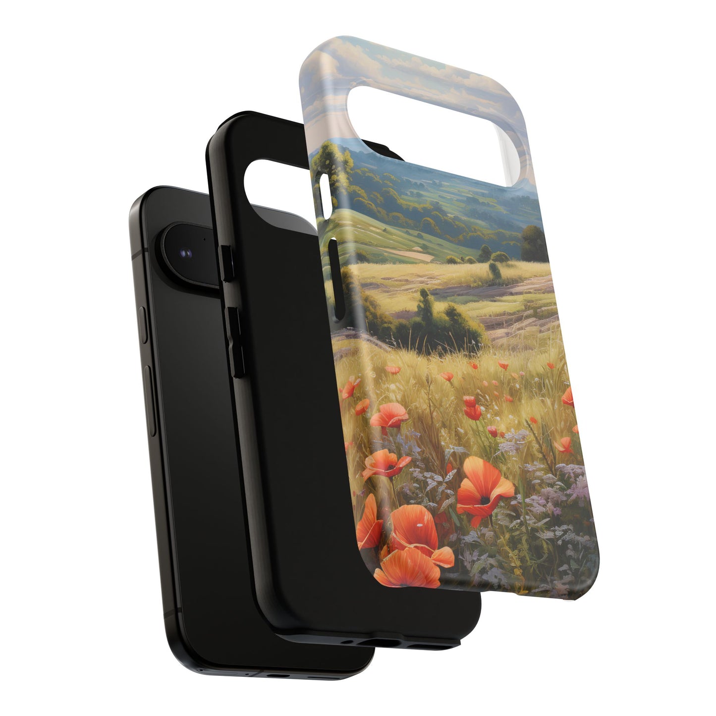 Phone Case with Beautiful Poppy Field Design