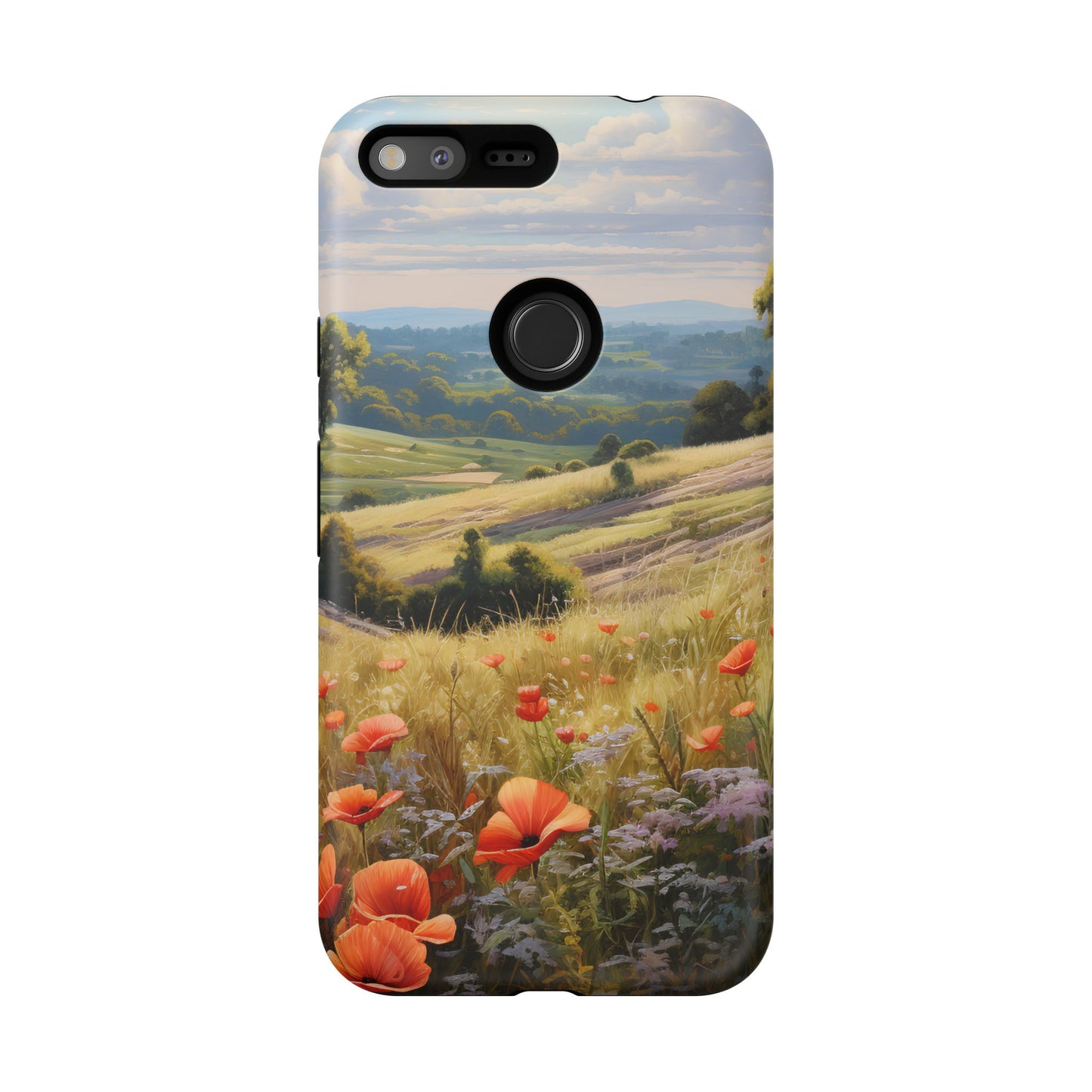 Phone Case with Beautiful Poppy Field Design