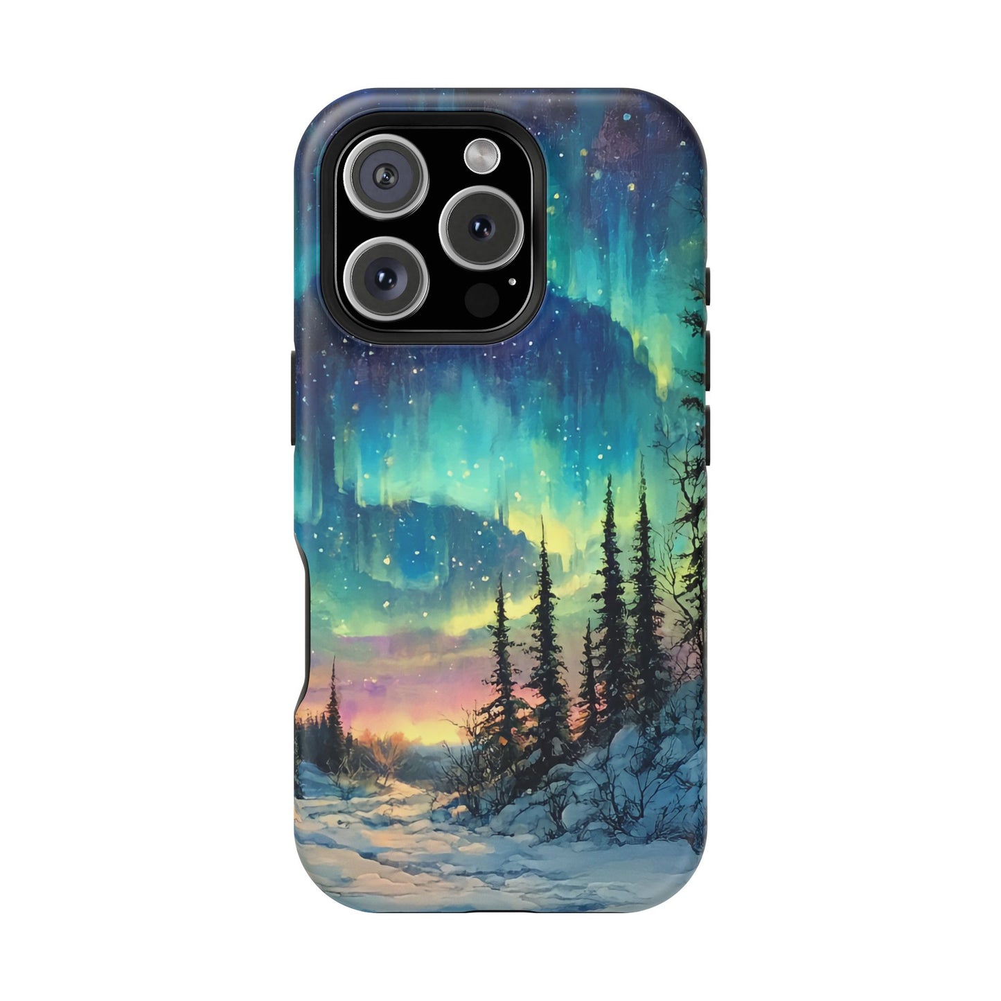 Aurora Borealis Impact-Resistant Phone Case - Durable Protection with Stunning Northern Lights Design