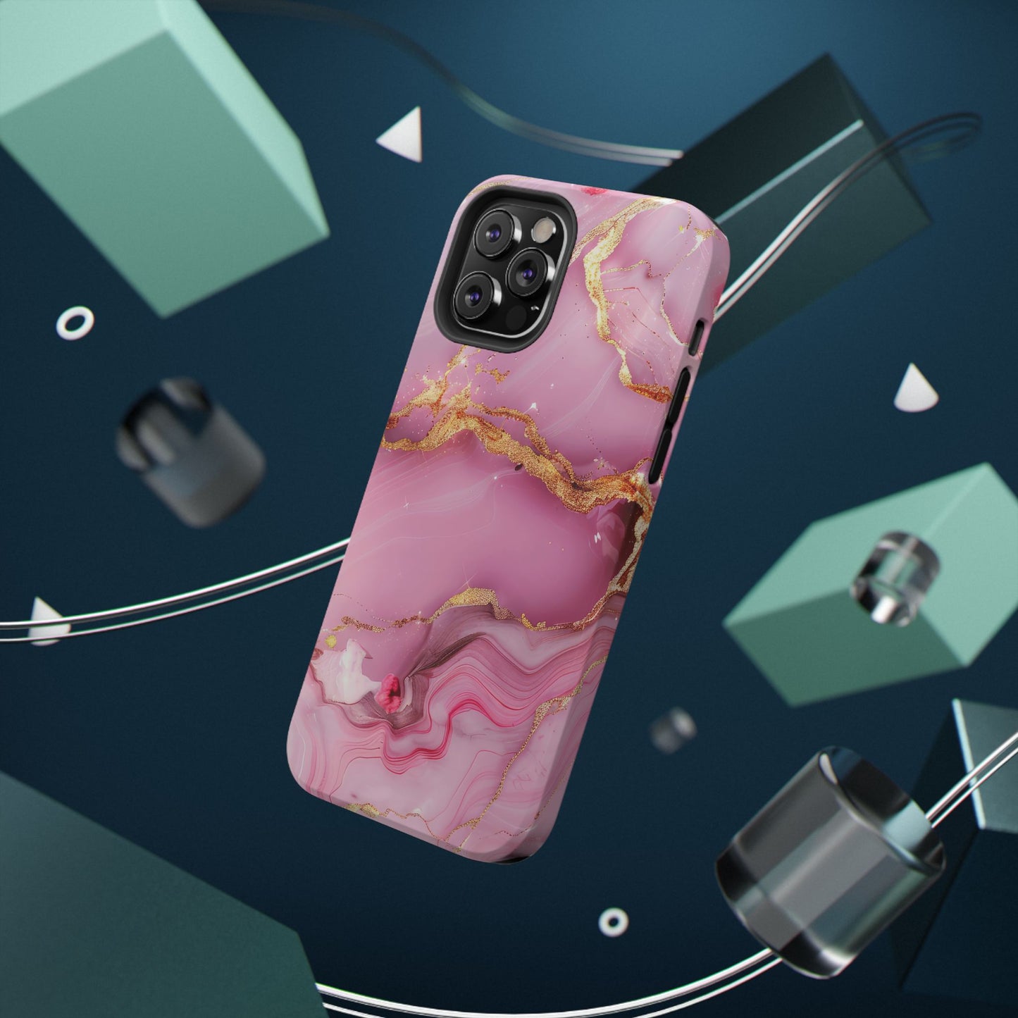 Elegant Marble Phone Case - Pink & Gold