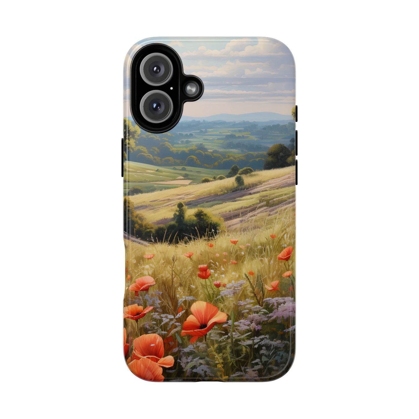 Phone Case with Beautiful Poppy Field Design