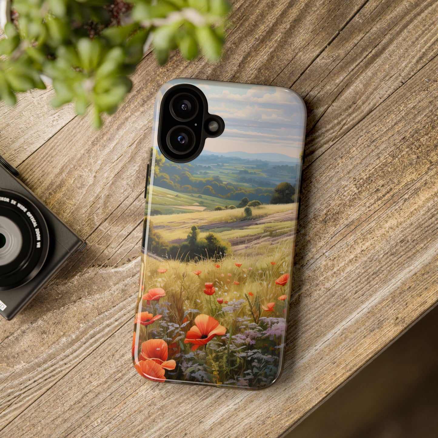 Phone Case with Beautiful Poppy Field Design