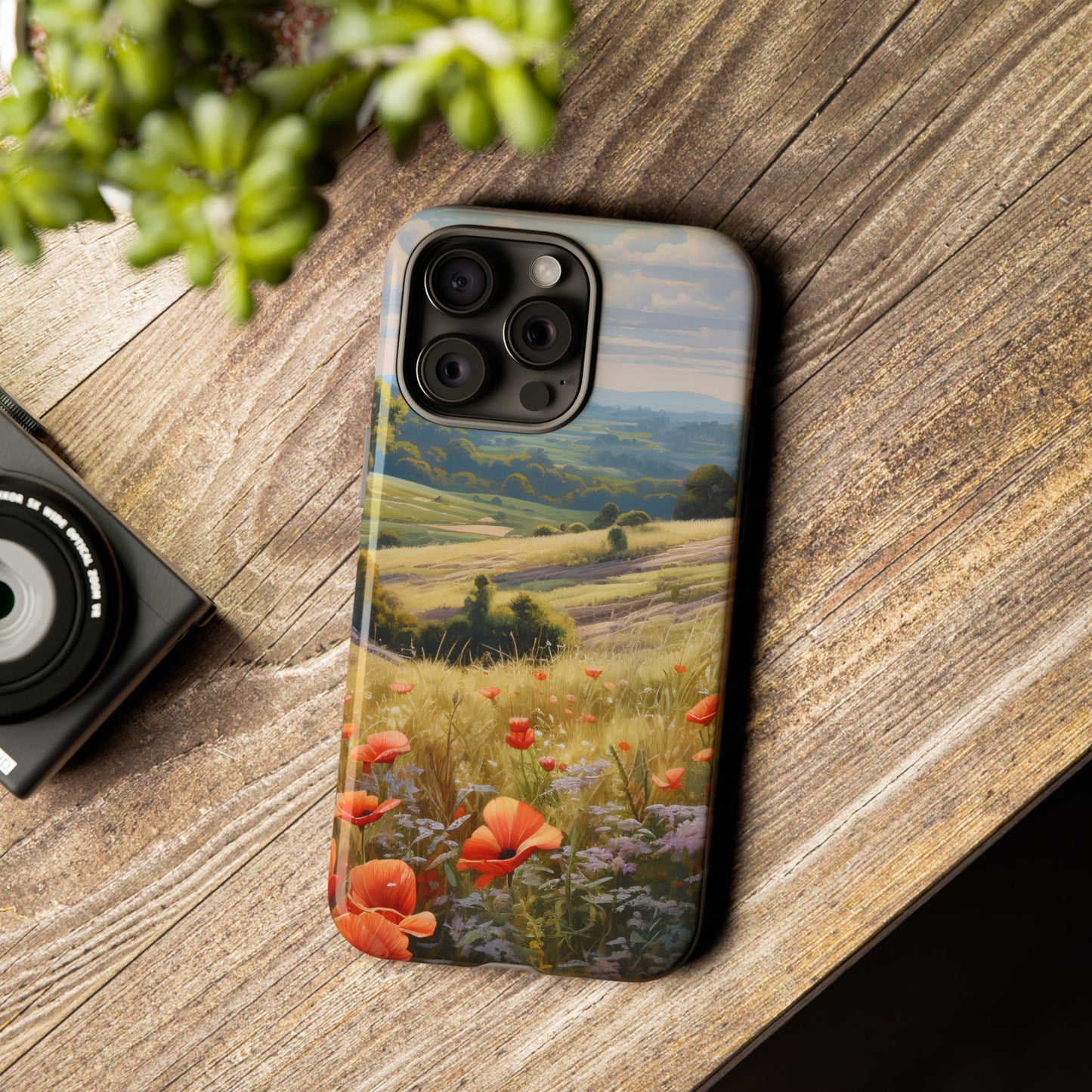 Phone Case with Beautiful Poppy Field Design