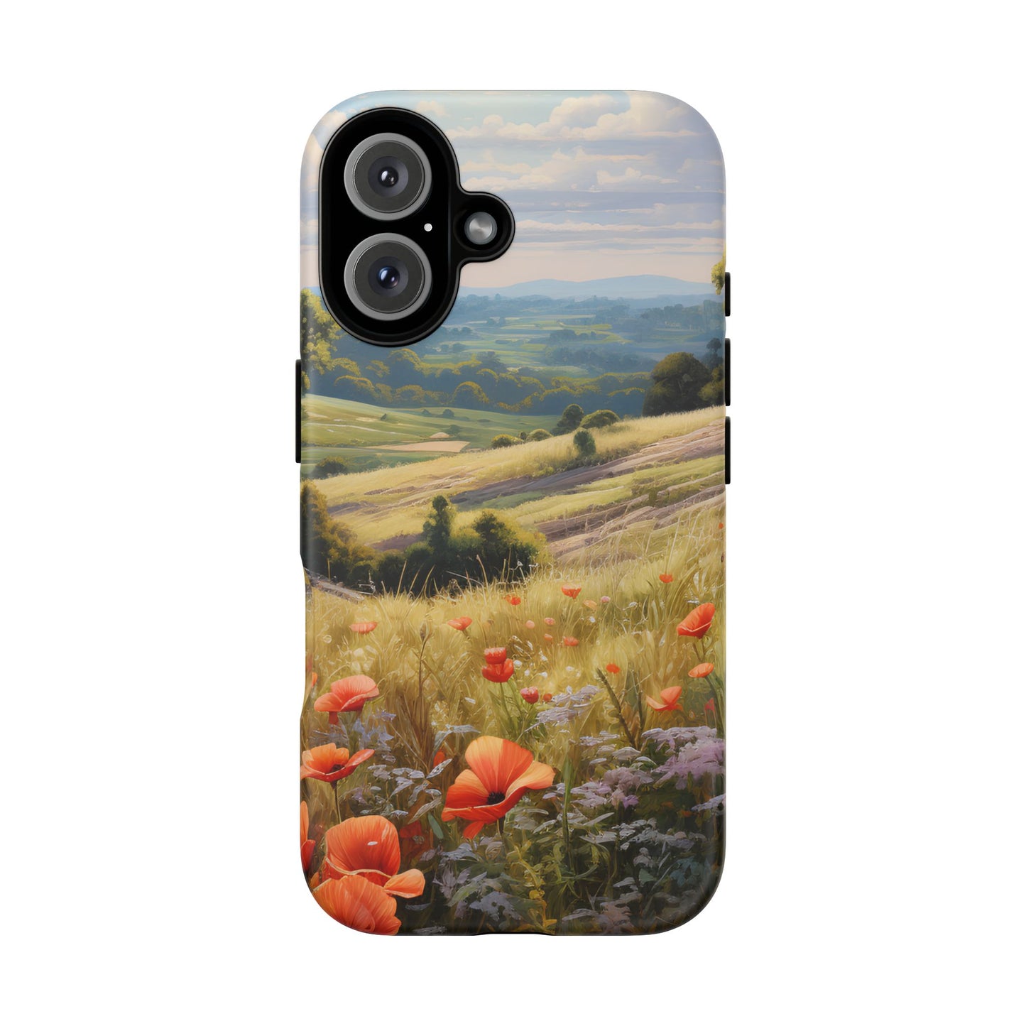 Phone Case with Beautiful Poppy Field Design
